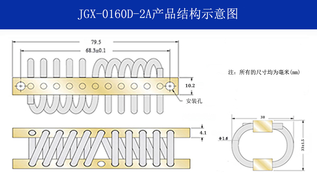 JGX-0160D-2A多应用钢丝绳隔振器结构
