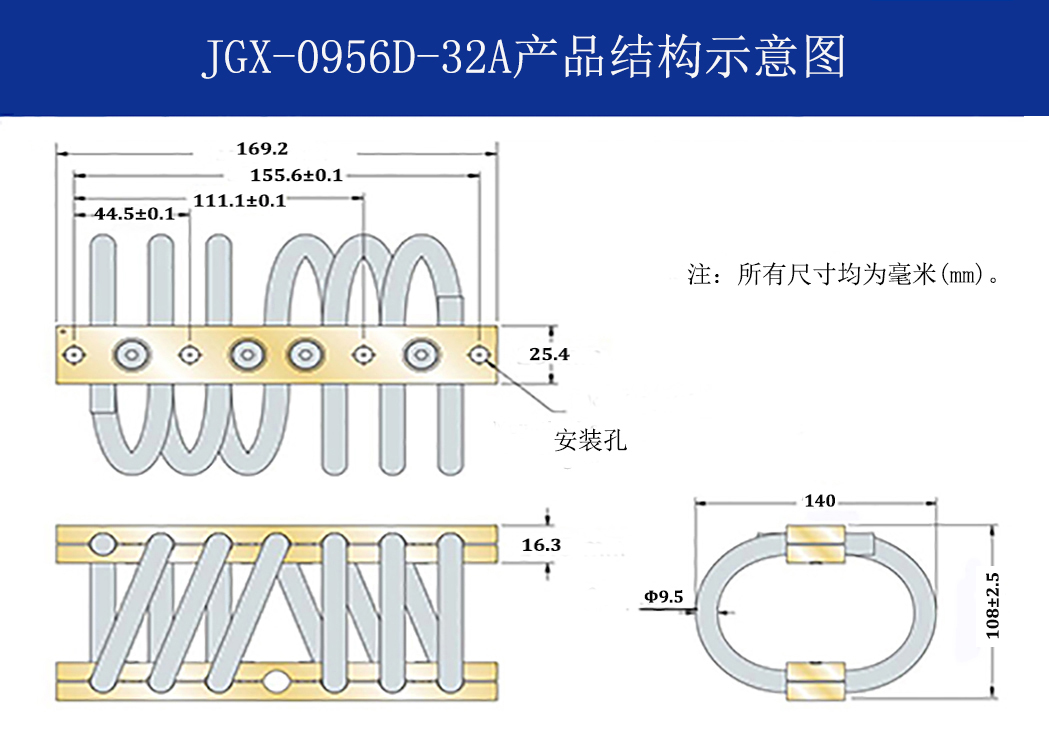 JGX-0956D-32A多应用钢丝绳减震器结构